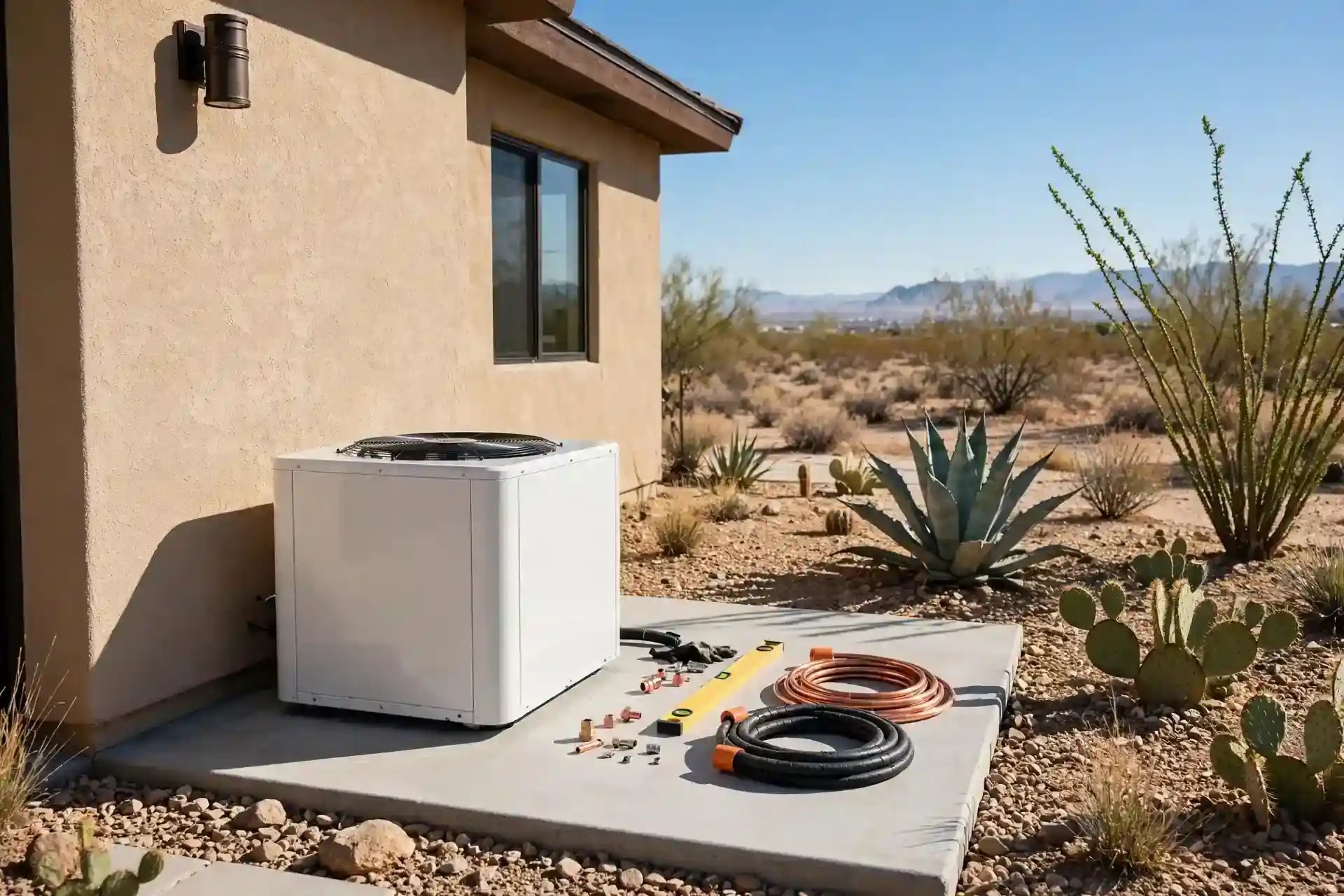 New air conditioner installation on a home in El Paso, TX