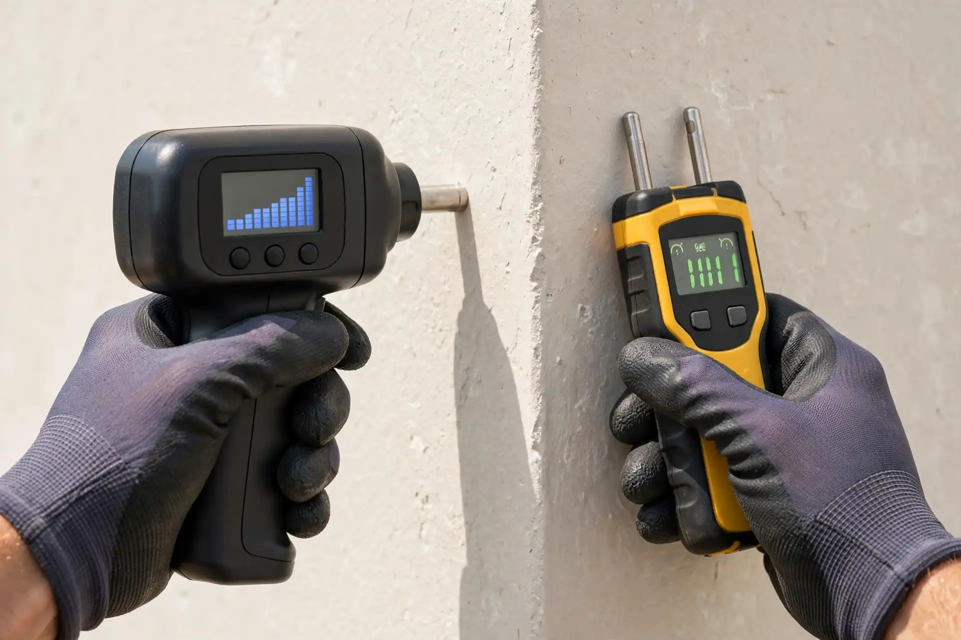 Technician using electronic leak detection equipment in El Paso, TX