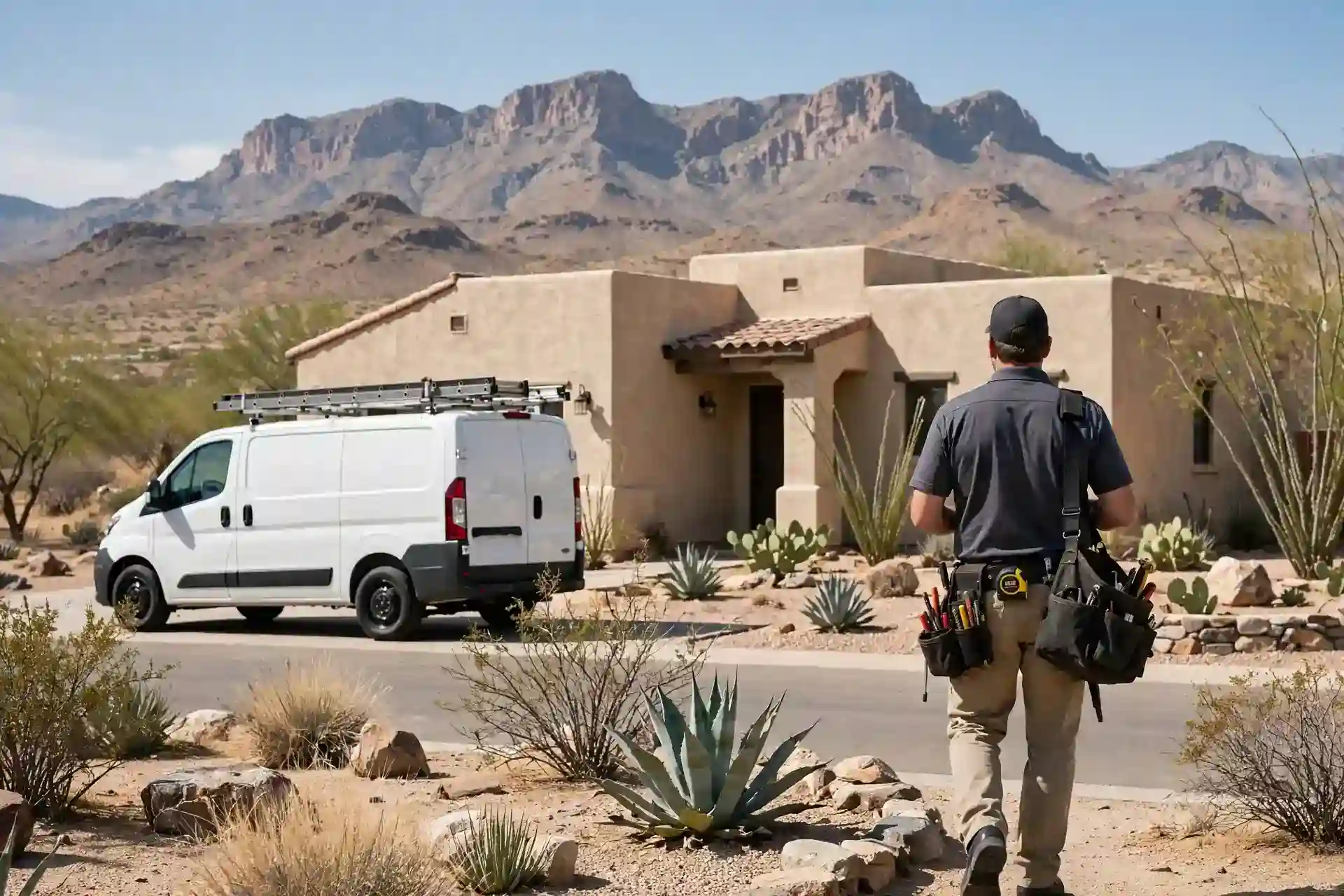 Plumber and HVAC technician providing plumbing and air conditioning service in El Paso, TX